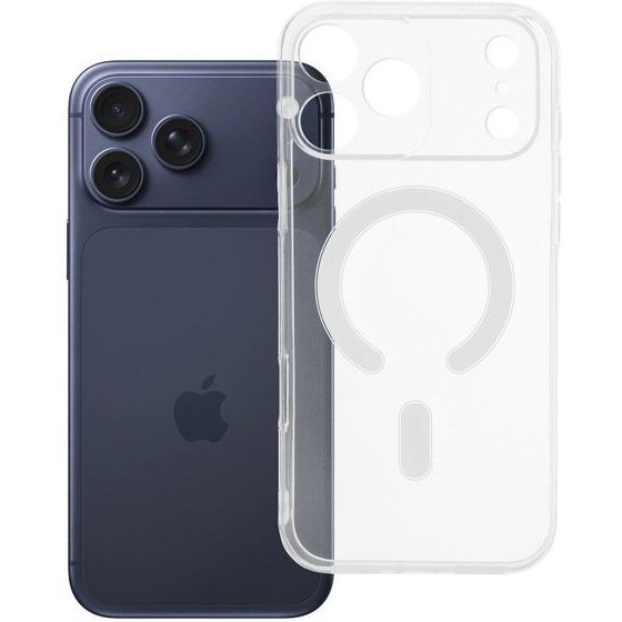 Case For Iphone 18 Pro Max / 17 Pro Max Clear Case 2 Mm Mag Cover Compatible With Magsafe (Camera protection) Transparent OEM