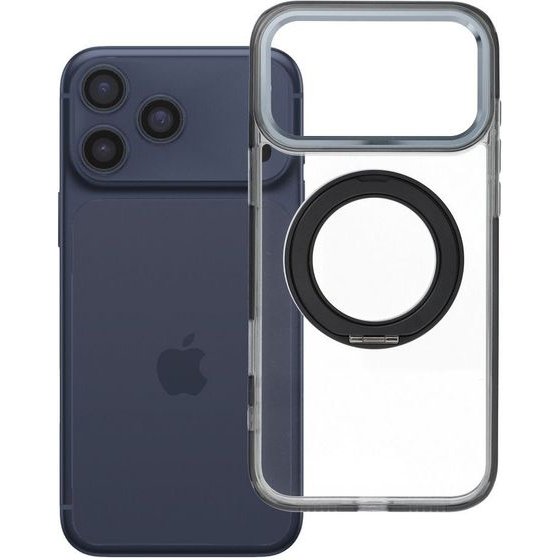 Case For Iphone 18 Pro Max / 17 Pro Max Frame Circle Stand Compatible With Magsafe Black OEM
