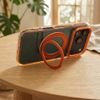 Case For Iphone 18 Pro Max / 17 Pro Max Frame Circle Stand Compatible With Magsafe Orange OEM