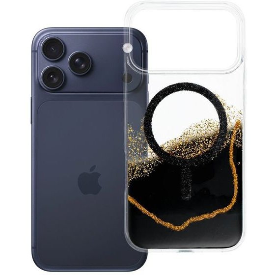 Case For Iphone 18 Pro Max / 17 Pro Max Golden Compatible With Magsafe Black OEM