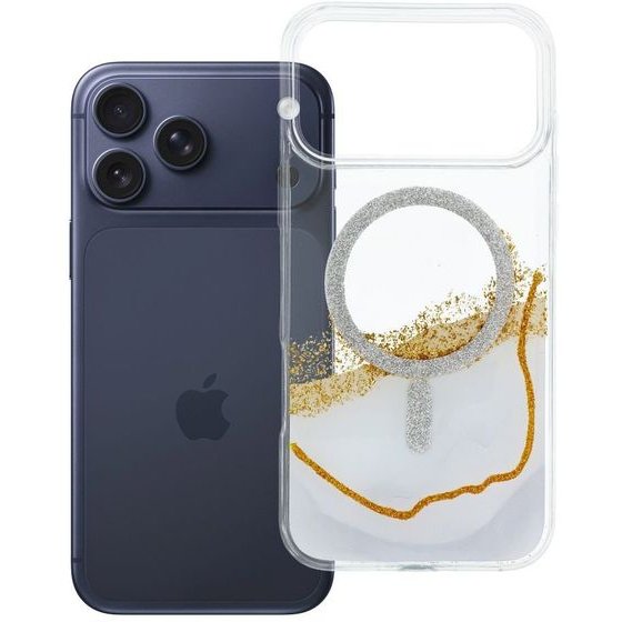 Case For Iphone 18 Pro Max / 17 Pro Max Golden Compatible With Magsafe White OEM