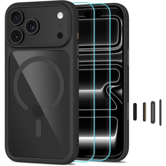 Tech-Protect Magone Magsafe Cc + Glass 2-Pack Iphone 17 Pro / 18 Pro BLACK/CLEAR