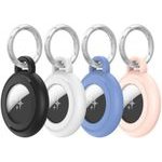 Dux Ducis - Pc Secure Holder (4 Pack) - Apple Airtag Case, Waterproof - Black / White / Blue / Pink