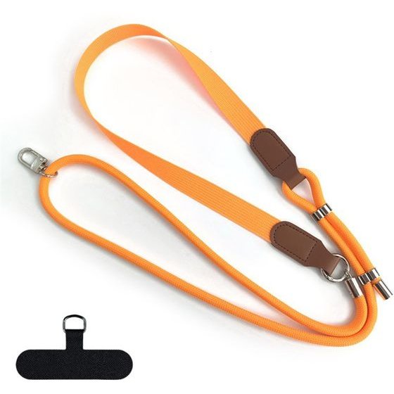 Techsuit - Urbanloop (TLN1O) - Neck/Crossbody Wear, For Phone Cases, 100cm-140cm Length Adjustmen, Nylon + Pu - Orange