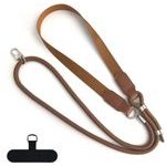 Techsuit - Urbanloop (TLN8B) - Neck/Crossbody Wear, For Phone Cases, 100cm-140cm Length Adjustmen, Nylon + Pu - Brown