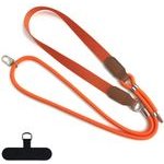 Techsuit - Urbanloop (TLN9O) - Neck/Crossbody Wear, For Phone Cases, 100cm-140cm Length Adjustmen, Nylon + Pu - Dark Orange