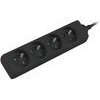 Lanberg Power Strip 1M BLACK, 4X 230V PL, Ups - (PS0-04E-0100-IEC-BK)