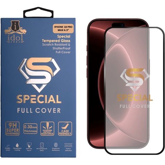 Idol 1991 Special Tempered Glass Iphone 18 Pro Max 6.9in 9H 0.25mm Full Cover Full Glue BLACK