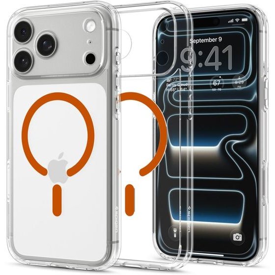Spigen Ultra Hybrid Magsafe Iphone 17 Pro / 18 Pro CLEAR/Orange - (ACS12159)