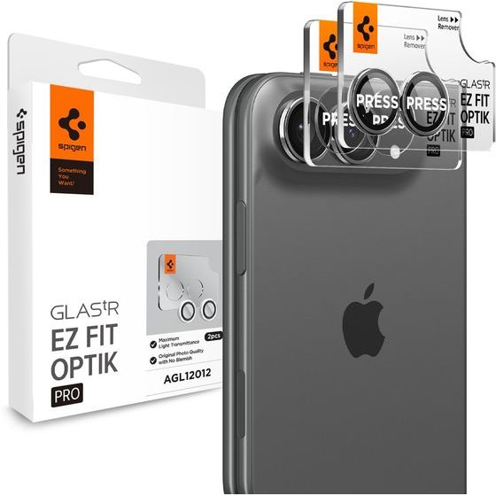 Spigen Glass Tr Ez Fit Optik Pro 2 Pack, White - Iphone Duo - (AGL12012)