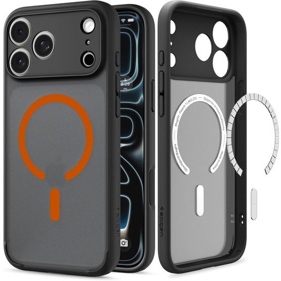 Spigen Ultra Hybrid MagSafe, Frost Black Orange - Iphone 18 Pro Max/17 Pro Max - (ACS12125)