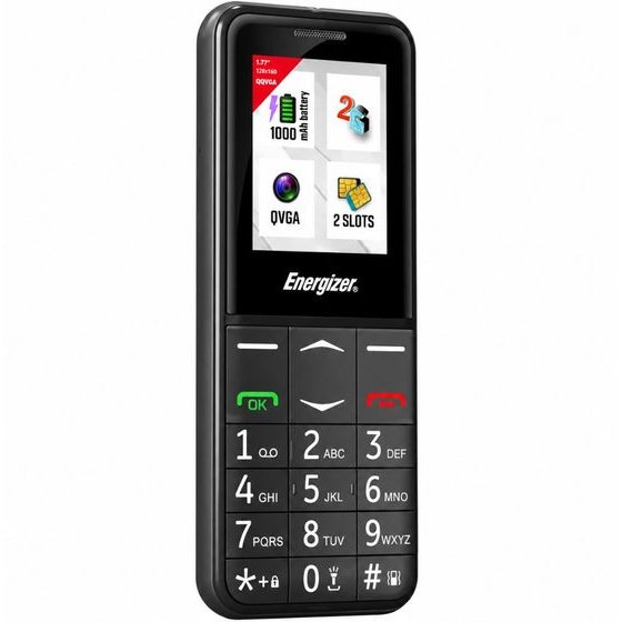 Energizer Feature E4 32MB/2GB Dual Sim 2G 1.77 ����� �� ������� SOS, Handsfree,�������� Uk ��� Eu - (E4EU3)
