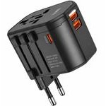 Hoco Exclusive ��������� �������� Hoco. Universal Converter Us Eu Au Uk �� 2xUSB-A 1xUSB-C PD20W ������ - (DC44)