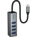 Hoco Usb Hub 4-in-1 USB-C �� 4xUSB-A 3.0 Aluminum Alloy ���� - (HB1C)