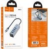 Hoco Usb Hub 4-in-1 USB-C �� 4xUSB-A 3.0 Aluminum Alloy ���� - (HB1C)
