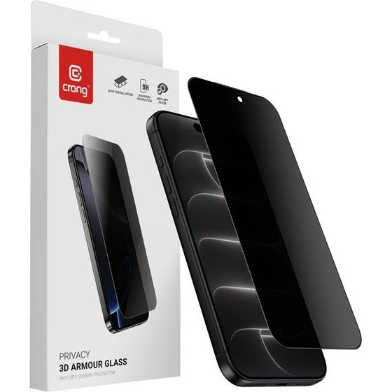Crong Privacy 3D Armour Glass - Tempered Privacy Glass For Iphone 18 Pro - (CRGP3DAGIP1863P)