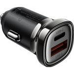 Acefast ��������� ����������� PD30W 1xUSB-A 1xUSB-C ������ - (B19)