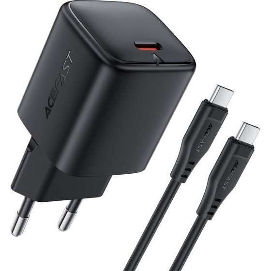 Acefast ��������� �������� Mini Fast Charging 1xUSB-C PD45W QC3.0 Gan �� ������� USB-C �� USB-C 1.2m ������ - (A119)