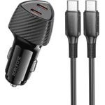 Borofone ��������� ����������� 2xUSB-C PD60W �� ������� USB-C �� USB-C 1m ������ - (BZ31D Solid)
