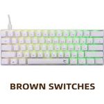White Shark GK-004231 SHINOBI-2 Mech Keyboard White Us Brown Switches - (SHINOBI-2-W-US-BROWN.SW)