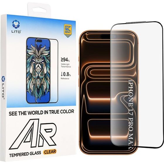 Lito - AR SE Tempered Glass - iPhone 18 Pro Max / iPhone 17 Pro Max - Black