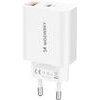 Wozinsky 20W USB-A USB-C Wall Charger With 1m USB-C - USB-C Cable - White 5907769388149 - (WLS-20W)