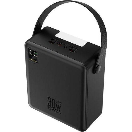Wozinsky W8-B 100000mAh 30W Powerbank 2xUSB-A And 2xUSB-C With Flashlight - Black 5907769388125 - (W8-10B)