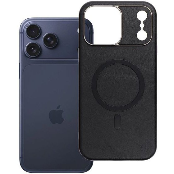 Case For Iphone 18 Pro Max / 17 Pro Max Gentleman Mag Cover Compatible With Magsafe Black OEM