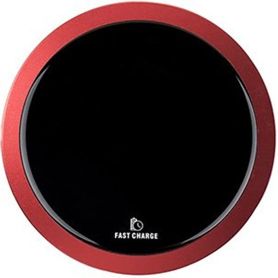 All New , Wireless Charger, ultra thin, for telephone, red, 5/9V, 10W, overtemperature protection, Qi - (WP315-R)