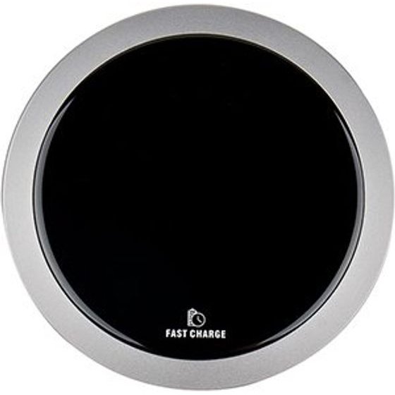 All New , Wireless Charger, ultra thin, for telephone, silver, 5/9V, 10W, overtemperature protection, Qi - (WP315-G)