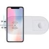 All New 2v1 wireless charger, for mobile phone and Apple Watch, white, 5V, 10W, Qi - (N12)