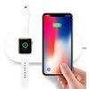 All New 2v1 wireless charger, for mobile phone and Apple Watch, white, 5V, 10W, Qi - (N12)