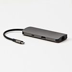 All New USB 3.1 Type-C Docking station grey, , HDMI, RJ45, microSD, USB C (PD), 2x USB3.0 - (QZDH001XS0AW)