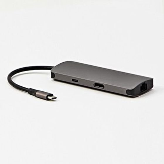 All New USB 3.1 Type-C Docking station grey, , HDMI, RJ45, microSD, USB C (PD), 2x USB3.0 - (QZDH001XS0AW)