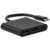 All New USB/Video converter + HUB, DP Alt Mode, USB C M - HDMI F + USB C F (PD) + USB A F, black, box 4K2K@30Hz, USB Power Deliver - (KAU3CK1SPB0W)
