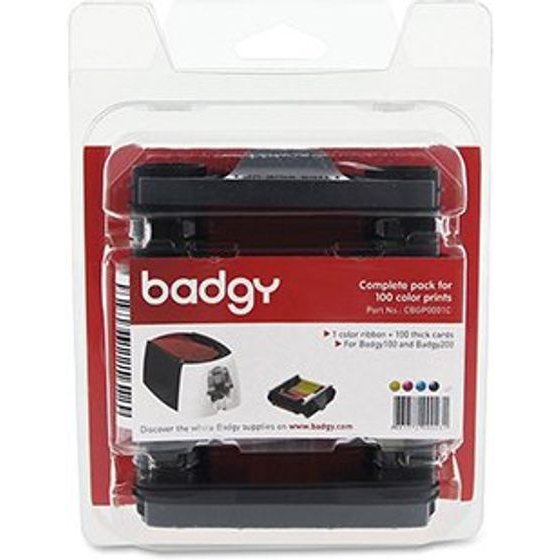 Badgy original tape for card printer, color, + 100pcs cards for printtyp - (CBGP0001C)