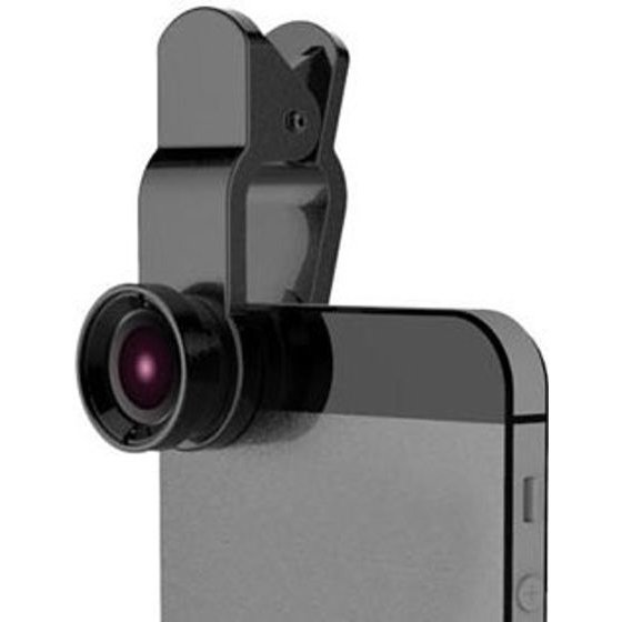 Loukin Lens for mobile phone, with clip, plastic/aluminium, black, 3in1 - (OFLU003M3P0B)