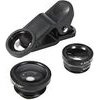 Loukin Lens for mobile phone, with clip, plastic/aluminium, black, 3in1 - (OFLU003M3P0B)