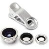 Loukin Lens for mobile phone, with clip, plastic/aluminium, silver, 3in1 - (OFLU003M3P0T)