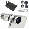 Loukin Lens for mobile phone, with clip, plastic/aluminium, silver, 3in1 - (OFLU003M3P0T)