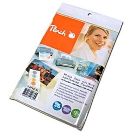 Peach film laminating, 106 x 156mm, 125mic, thermal, 25pcs - (S-PP525-20)