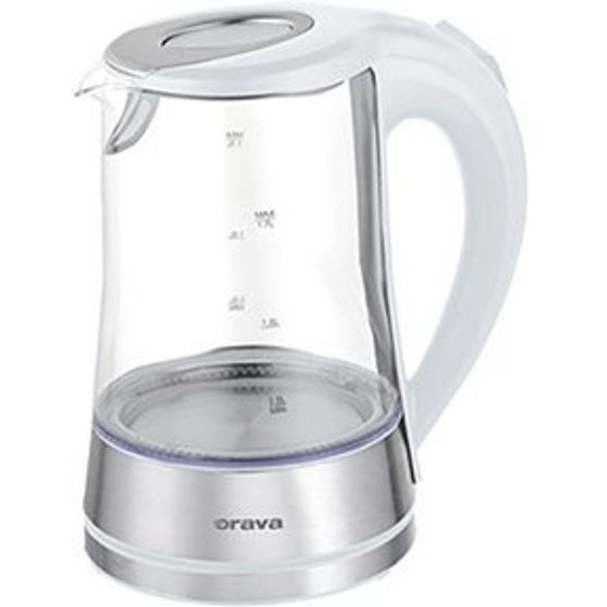 TWIST Glass kettle with LED backlight 2200W, white, Orava - (VK-4017 W)