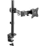 ULTRADESK SKELETON Single Adjustable holder for monitor, black, 2-9KG, table clamp and bushing, 17-30, 75x75/100x100 - (UD-SKEL-SN)