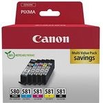 Canon original ink PGI-580 PGBK/CLI-581 CMYK, CMYK, blister with protection, 1*11.2 + 4*5.6ml, 5-pack - (2078C008)