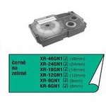 Casio original tape cassette, , black printing/green base., non-laminated, 8m, 6mm - (XR-6GN1)