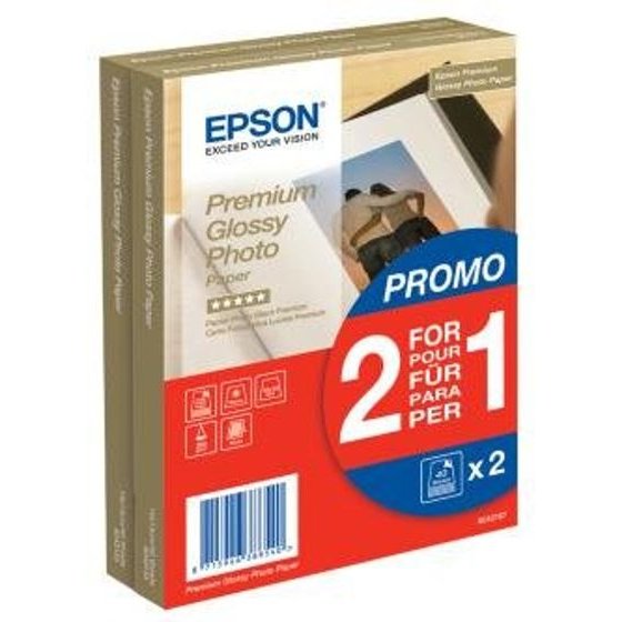 Epson Premium Glossy Photo Paper, photo paper, promo 1+1 for free typ glossy, white, 10x15cm, 4x6, 255 g/m2, 2x40 pcs - (C13S042167)