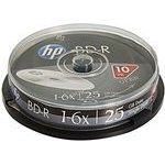 HP BD-R, Single Layer 25GB, Standard, cake box, 69321, 6x, 10-pack, for data archiving - (BRE00071-3)