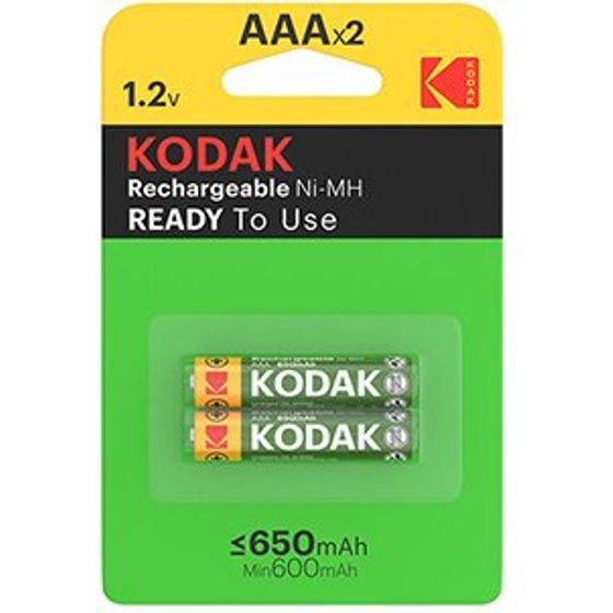 Kodak rechargeable Ni-MH battery AAA, 2-pack - (KOD-REC002)