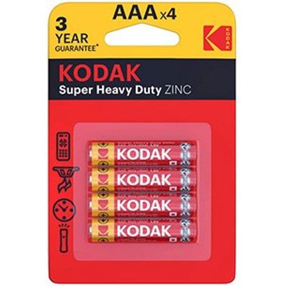 Kodak SUPER HEAVY DUTY One-off zinc-chloride battery AAA, 4-pack - (KOD-R3)