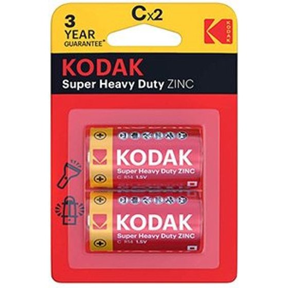 Kodak SUPER HEAVY DUTY One-off zinc-chloride battery LR14, 2-pack - (KOD-R14)